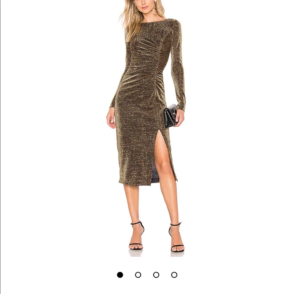NWT Rachel Zoe gold black metallic midi sz10